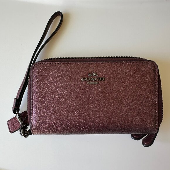 Coach Purple Burgundy Wristlet - Picture 3 of 5